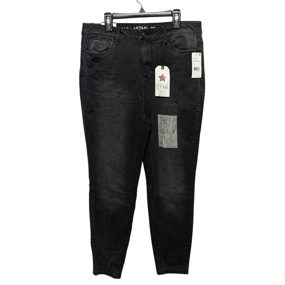 Vanilla Star Jeans Womens 13, W31xL27 Washed Black Super High Rise Jegging Soft - Picture 1 of 7